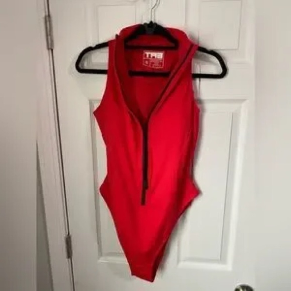 NWT TA3 Medium Red Surfy One-Piece Swimsuit